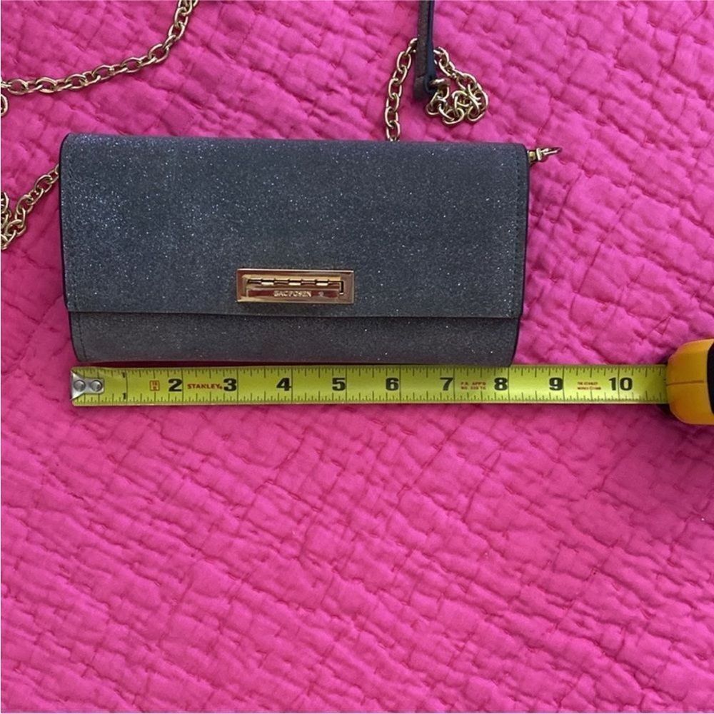 Zac Posen Gold Chain Strap Evening glitter Bag - Picture 10 of 11